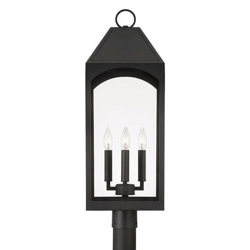 Capital Lighting Burton 4 Light Outdoor Post-Lantern, Black/Clear