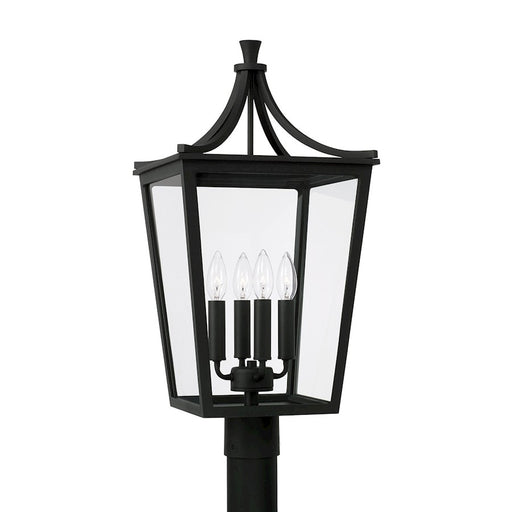 Capital Lighting Adair 4 Light Outdoor Post Lantern, Black/Clear