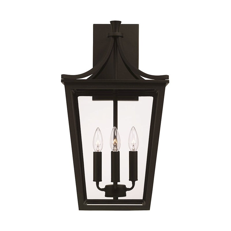 Capital Lighting Adair 4 Light Outdoor Post Lantern, Black/Clear