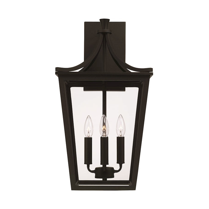 Capital Lighting Adair 4 Light Outdoor Post Lantern, Black/Clear