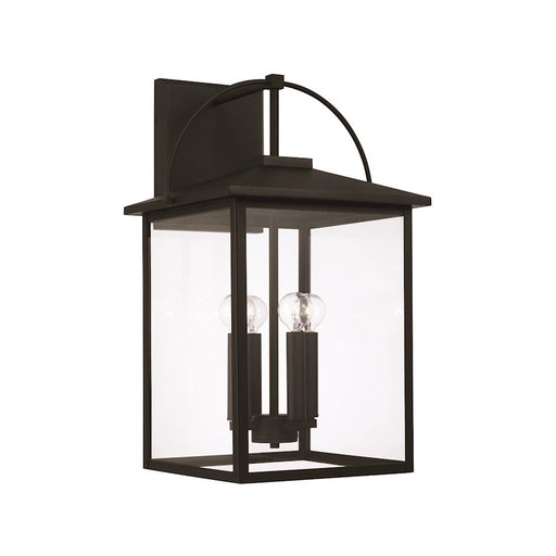 Capital Lighting Bryson Outdoor Wall Lantern, Black/Clear