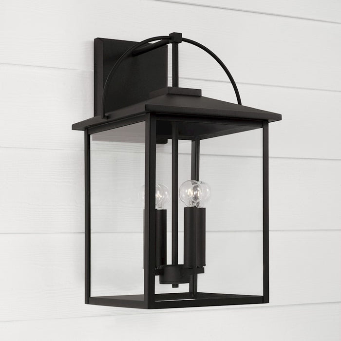 Capital Lighting Bryson Outdoor Wall Lantern, Black/Clear