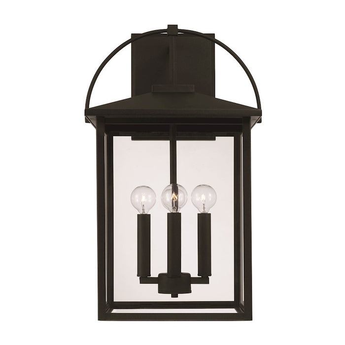 Capital Lighting Bryson Outdoor Wall Lantern, Black/Clear