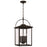 Capital Lighting Bryson 4 Light Outdoor Hanging Lantern, Black/Clear