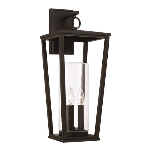 Capital Lighting Elliott 3 Light Outdoor Wall Lantern, Black/Clear