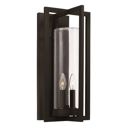 Capital Lighting Kent Outdoor Wall Lantern, Black/Clear