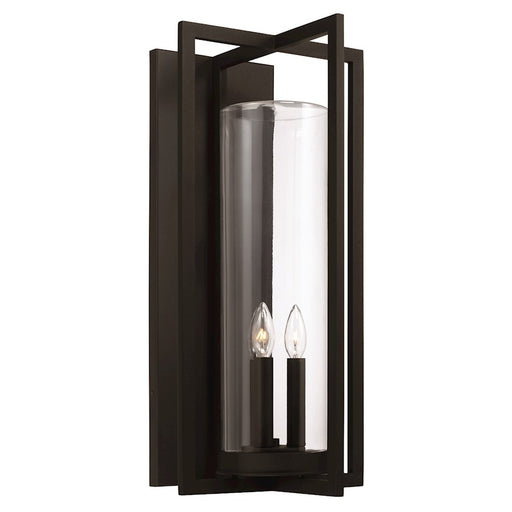 Capital Lighting Kent 3 Light Outdoor Wall Lantern, Black/Clear