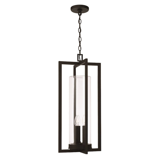 Capital Lighting Kent 3 Light Outdoor Hanging Lantern, Black/Clear