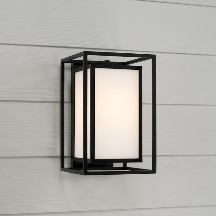 Capital Lighting Aiden 1Lt 10" Outdoor Wall Lantern, Black/Soft White