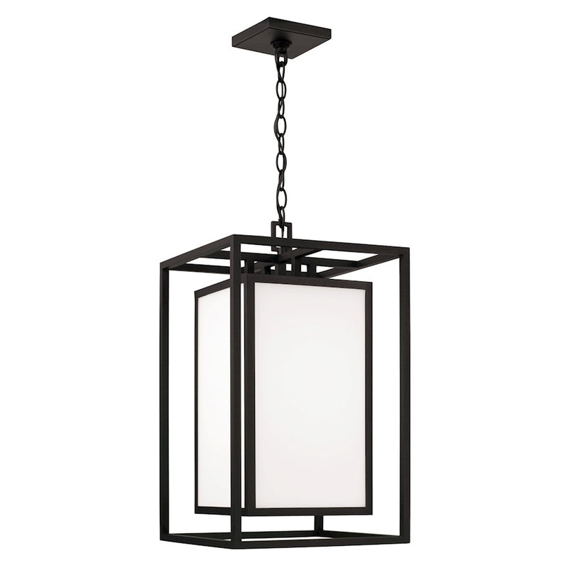 Capital Lighting Aiden 1Lt Outdoor Hanging Lantern, Black/Soft White