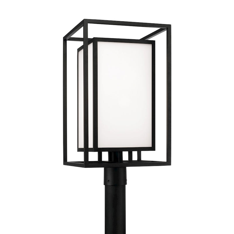Capital Lighting Aiden 1Lt Outdoor Post Lantern, Black/Soft White
