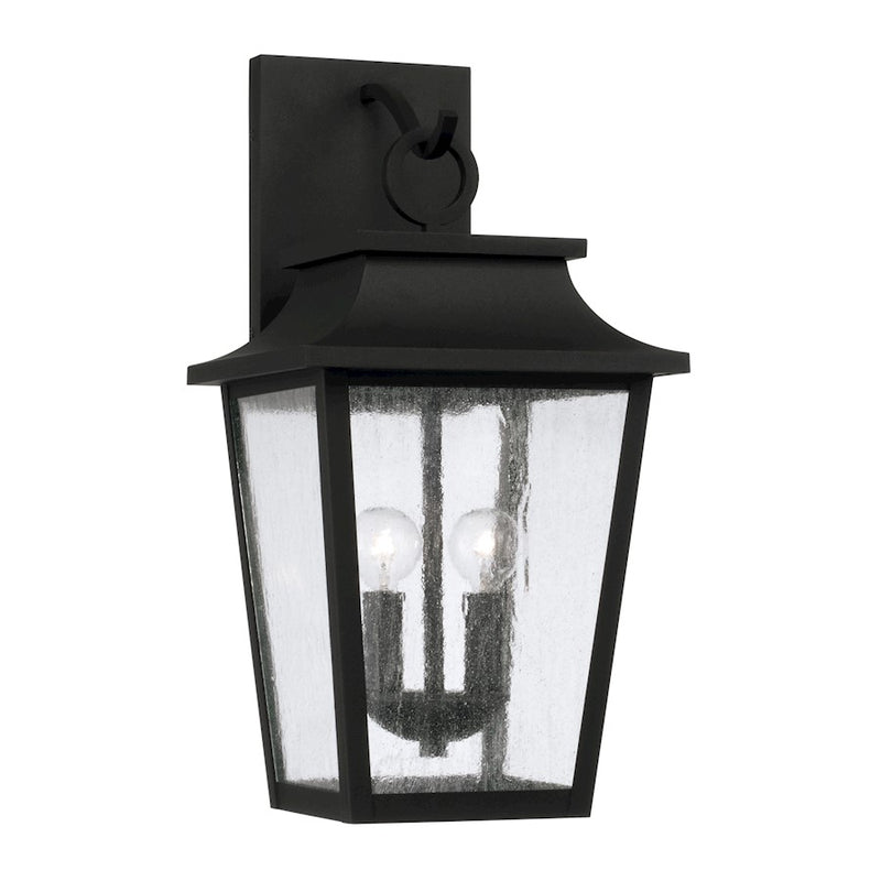 Capital Lighting Chandler 2Lt Outdoor Wall Lantern, Black/Antiqued