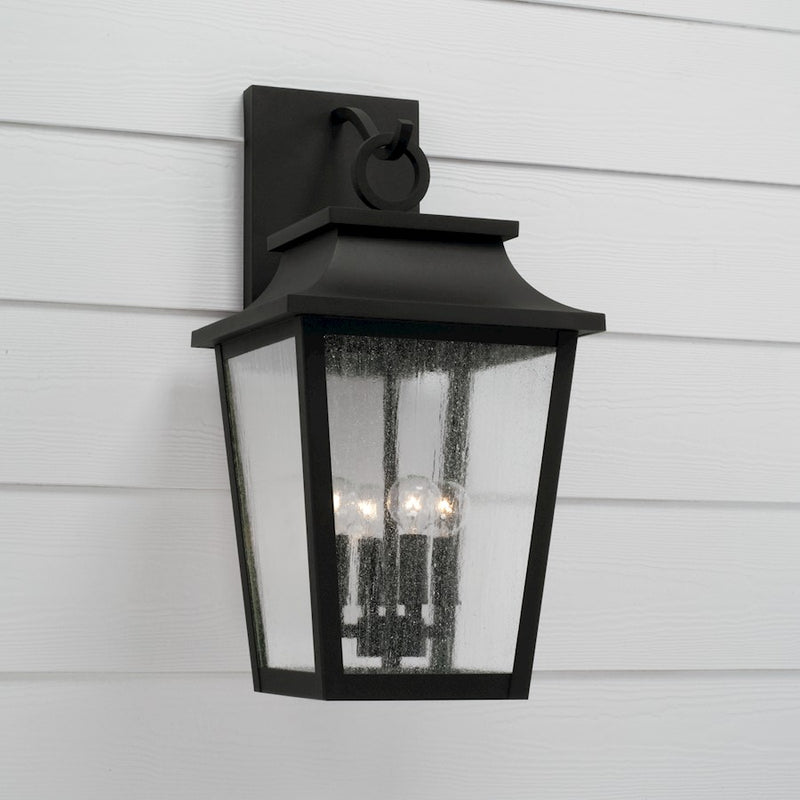 Capital Lighting Chandler 4Lt Outdoor Wall Lantern, Black/Antiqued