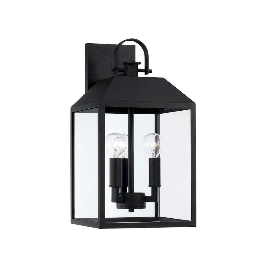 Capital Lighting Nelson 3Lt 17" Outdoor Wall Lantern, Black/Clear - 953431BK