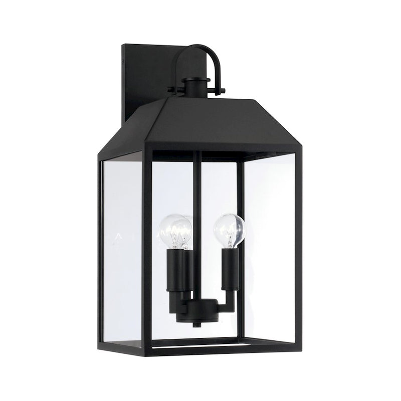 Capital Lighting Nelson 3Lt 19" Outdoor Wall Lantern, Black/Clear