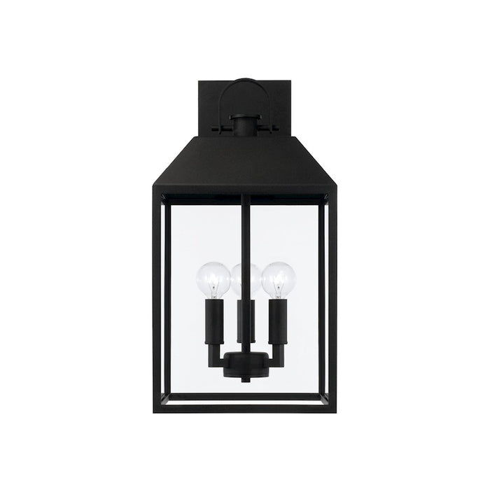 Capital Lighting Nelson 3Lt 19" Outdoor Wall Lantern, Black/Clear