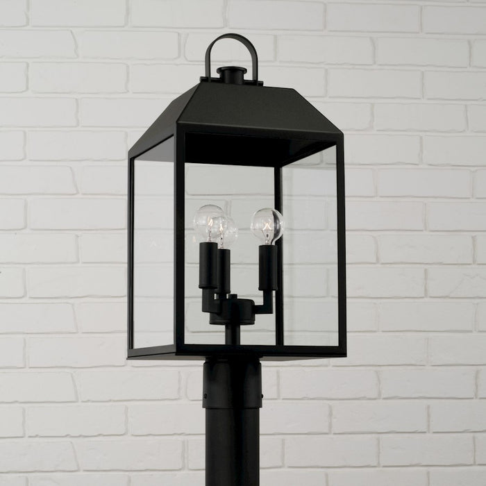 Capital Lighting Nelson 3Lt Outdoor Post Lantern, Black/Clear