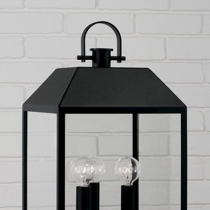 Capital Lighting Nelson 3Lt Outdoor Post Lantern, Black/Clear