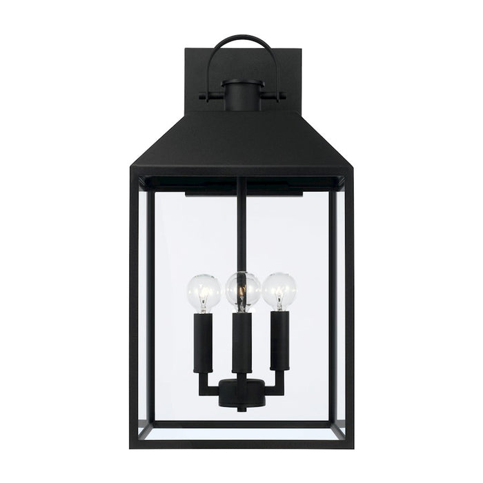 Capital Lighting Nelson 4Lt Outdoor Wall Lantern, Black/Clear