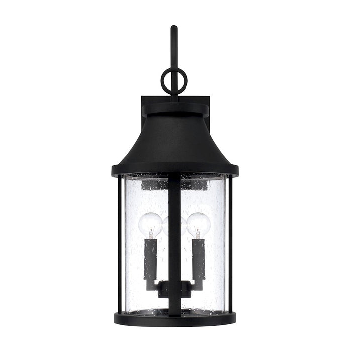 Capital Lighting Bridger 3Lt Outdoor Wall Lantern, Black/Clear Seeded