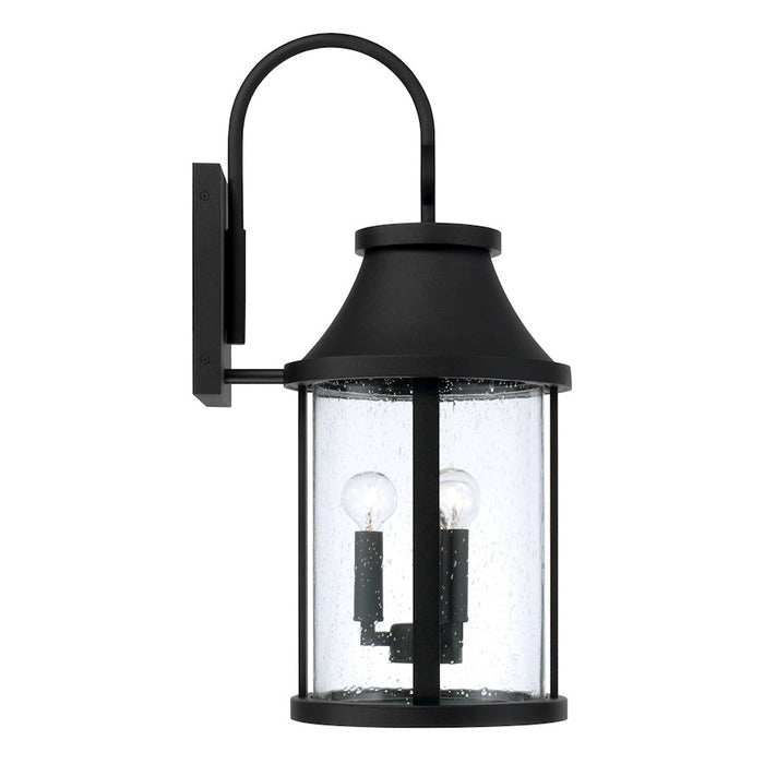 Capital Lighting Bridger 3Lt Outdoor Wall Lantern, Black/Clear Seeded