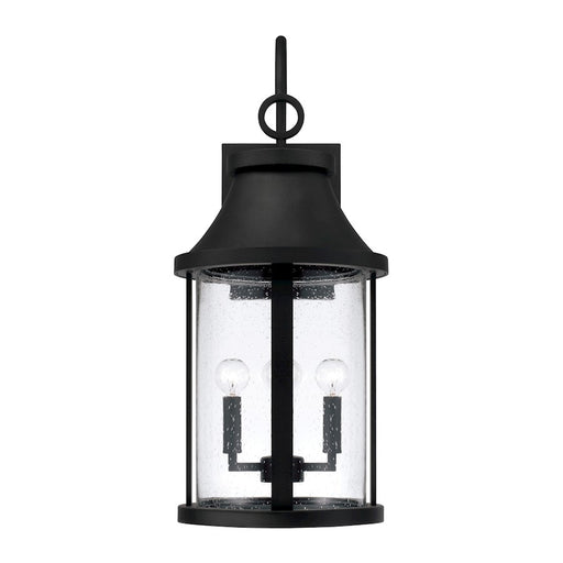 Capital Lighting Bridger 4Lt Outdoor Wall Lantern, Black/Clear Seeded