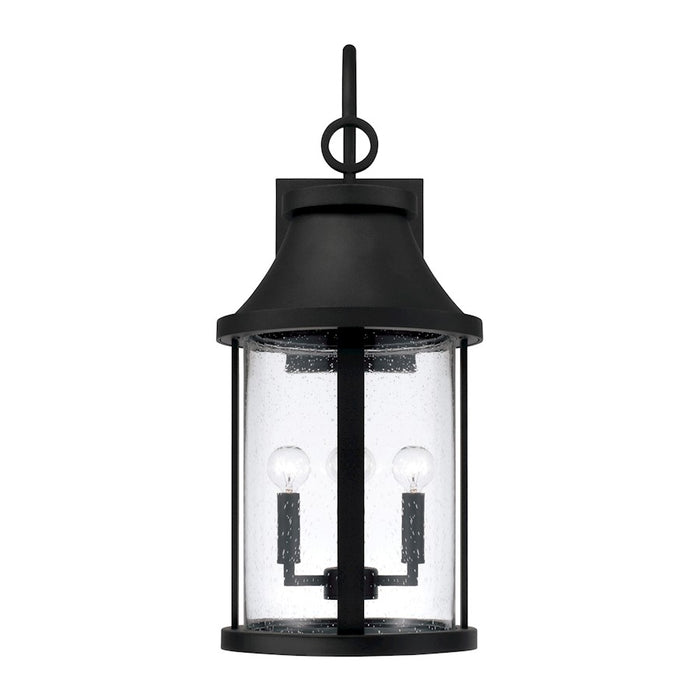 Capital Lighting Bridger 4Lt Outdoor Wall Lantern, Black/Clear Seeded