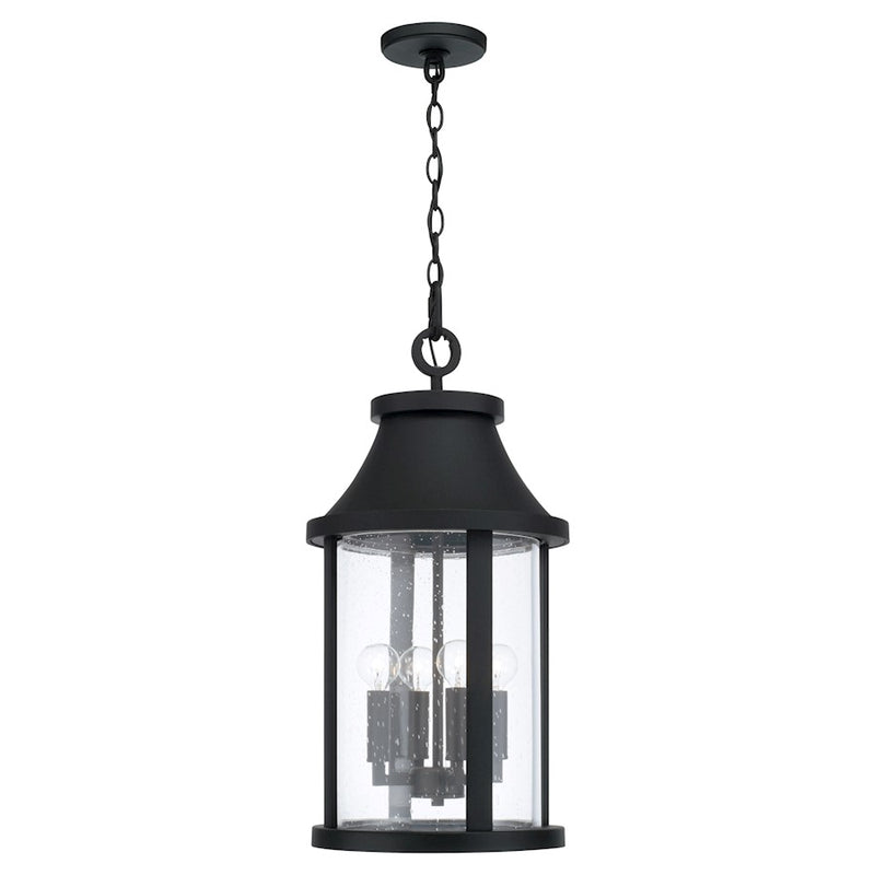 Capital Lighting Bridger 4Lt Outdoor Hanging Lantern, Black/Seeded
