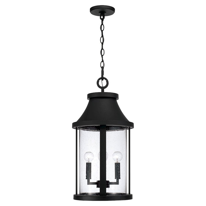 Capital Lighting Bridger 4Lt Outdoor Hanging Lantern, Black/Seeded