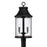 Capital Lighting Bridger 4Lt Outdoor Post Lantern, Black/Clear Seeded