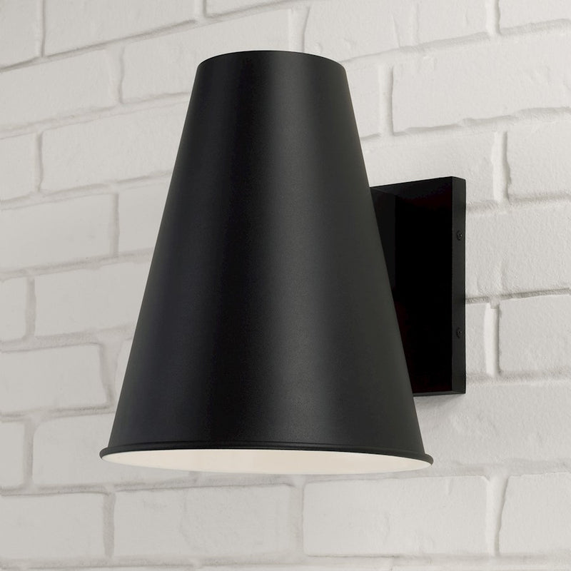 Capital Lighting Yardley 1Lt 10" Outdoor Wall Lantern, Black/White
