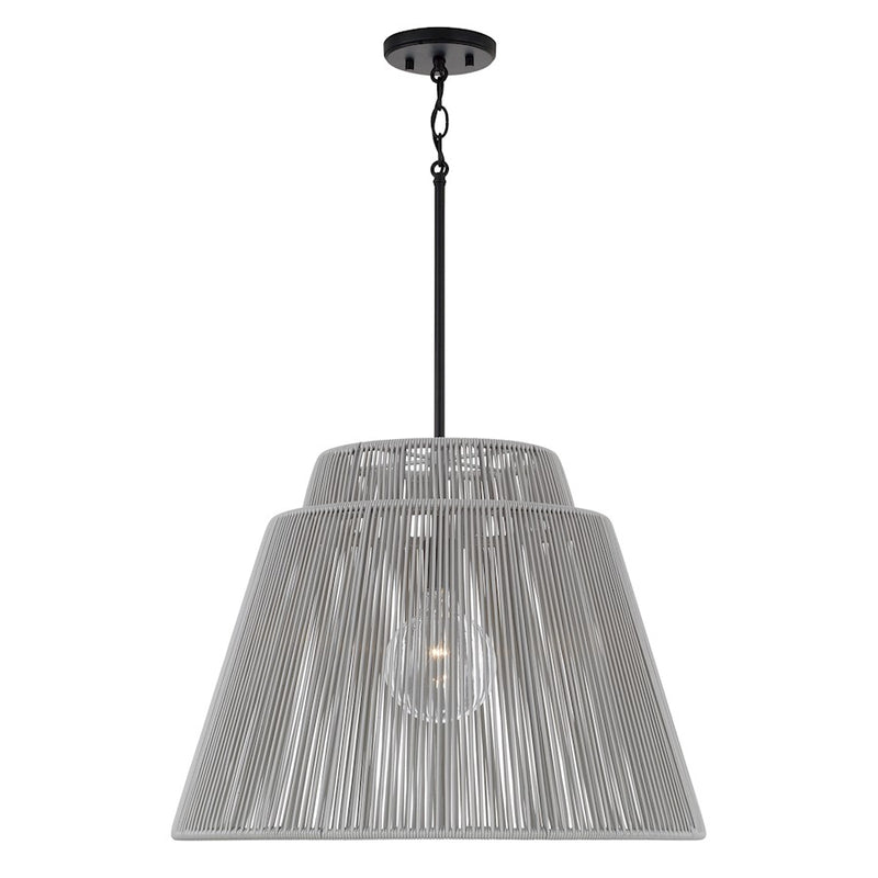 Capital Lighting Jasper 1Lt Outdoor Hanging-Lantern, Grey/Black