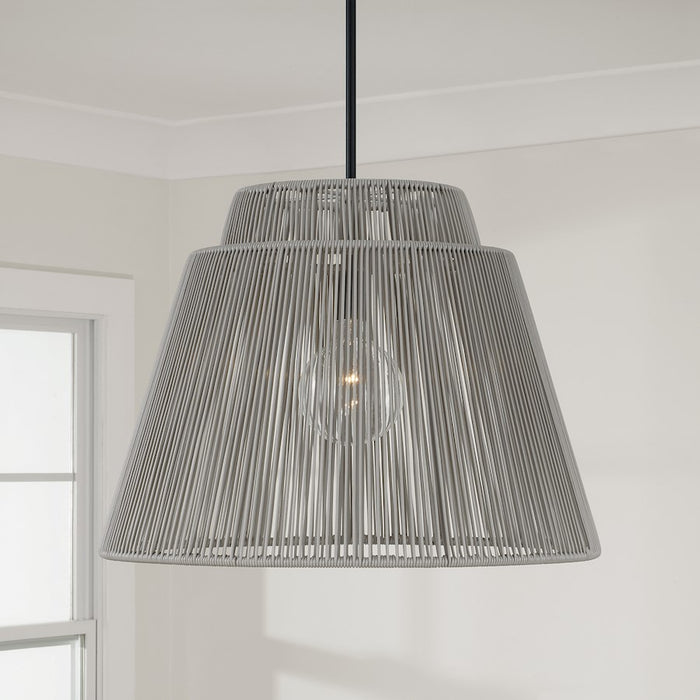 Capital Lighting Jasper 1Lt Outdoor Hanging-Lantern, Grey/Black