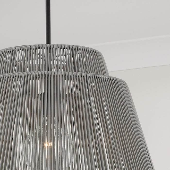 Capital Lighting Jasper 1Lt Outdoor Hanging-Lantern, Grey/Black