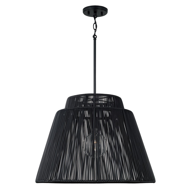 Capital Lighting Jasper 1 Light Outdoor Pendant, Oynx and Black