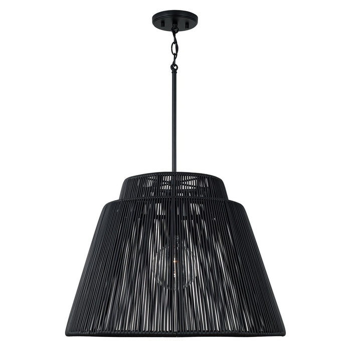 Capital Lighting Jasper 1 Light Outdoor Pendant, Oynx and Black