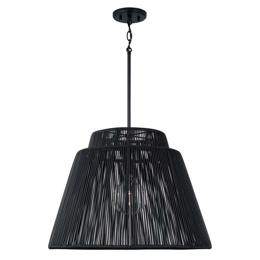 Capital Lighting Jasper 1 Light Outdoor Pendant, Oynx and Black