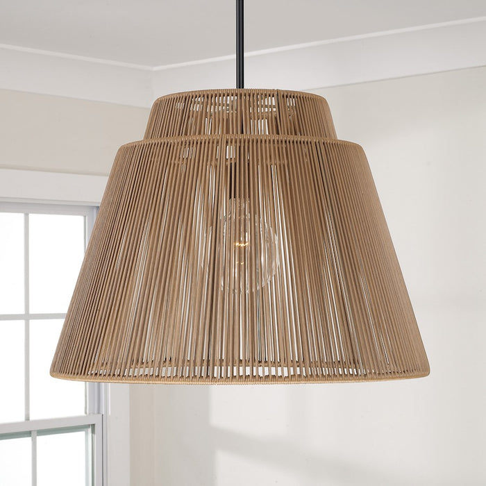 Capital Lighting Jasper 1Lt Outdoor Hanging-Lantern, Sienna/Black