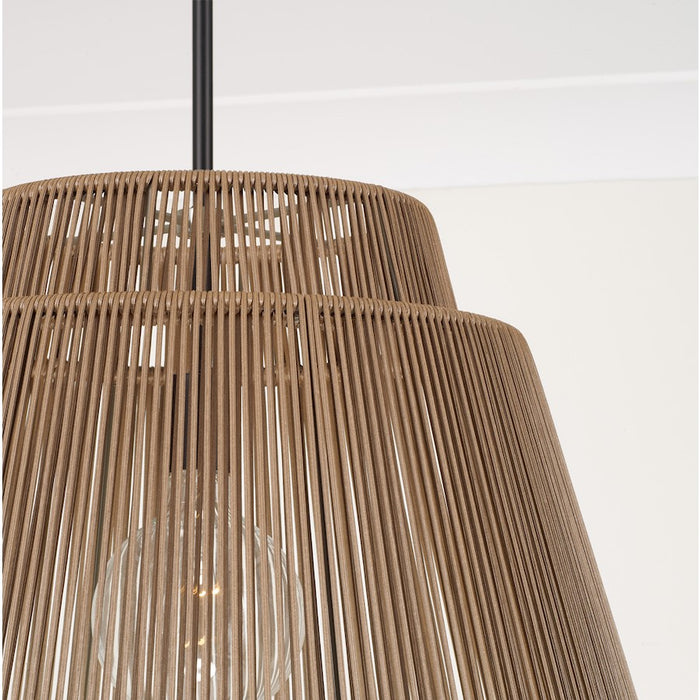 Capital Lighting Jasper 1Lt Outdoor Hanging-Lantern, Sienna/Black