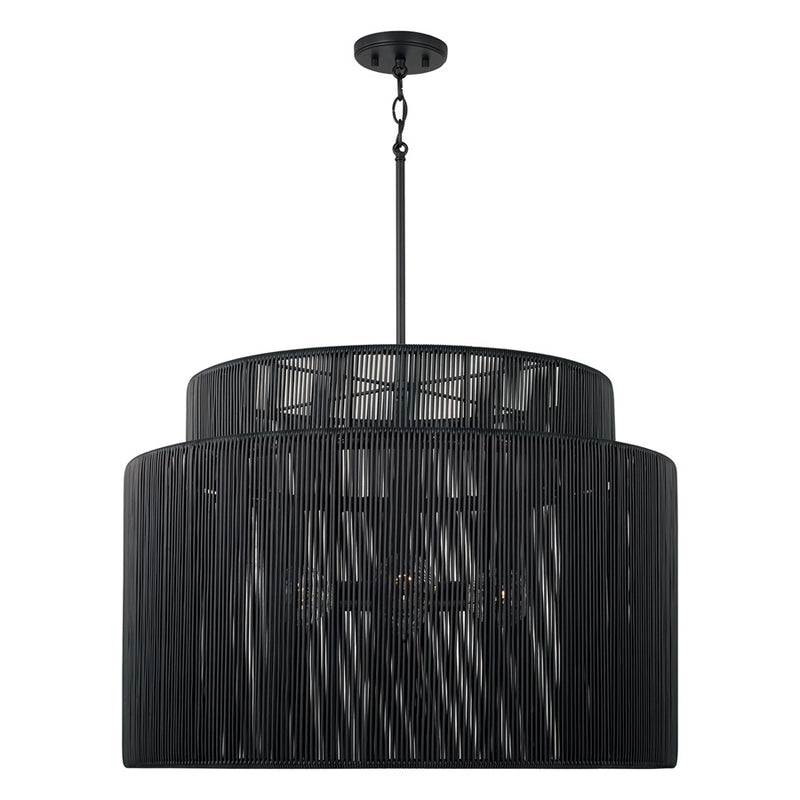 Capital Lighting Jasper 4 Light Outdoor Pendant, Oynx and Black