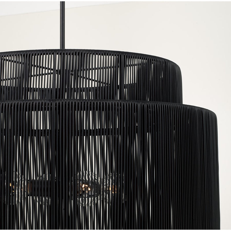 Capital Lighting Jasper 4 Light Outdoor Pendant, Oynx and Black