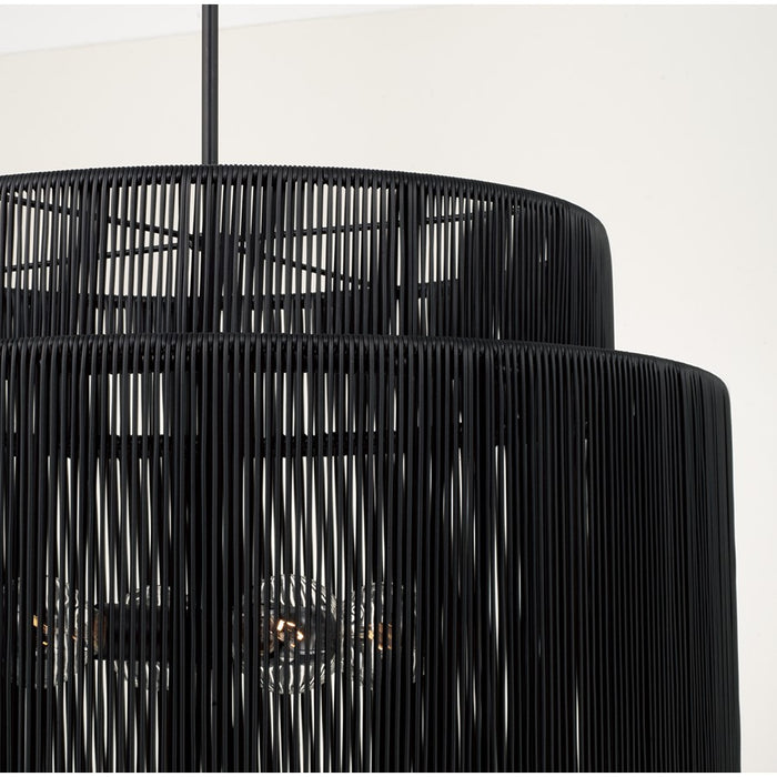 Capital Lighting Jasper 4 Light Outdoor Pendant, Oynx and Black