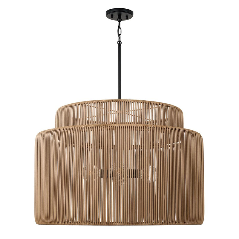 Capital Lighting Jasper 4 Light Outdoor Pendant, Sienna and Black
