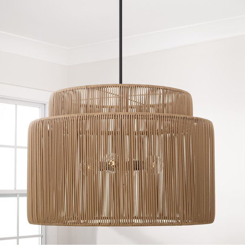 Capital Lighting Jasper 4 Light Outdoor Pendant, Sienna and Black