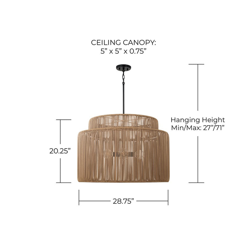 Capital Lighting Jasper 4 Light Outdoor Pendant, Umber and Black