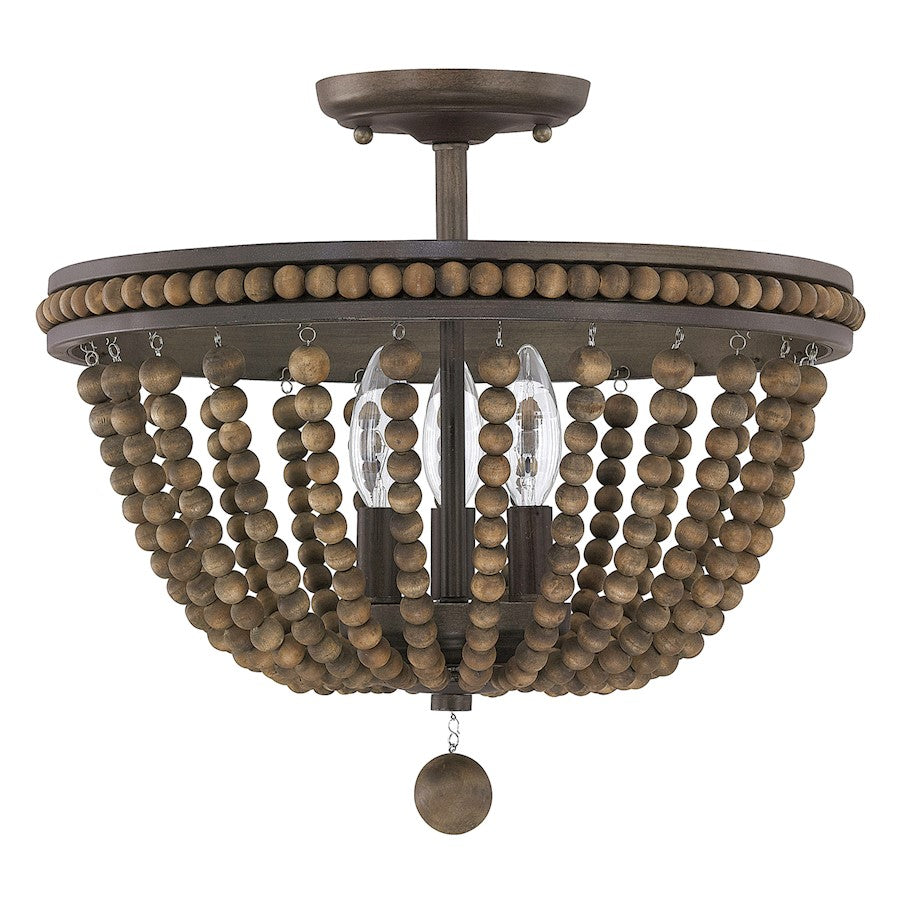 Austin Allen & Co. Handley 3-Light Semi-Flush, Tobacco