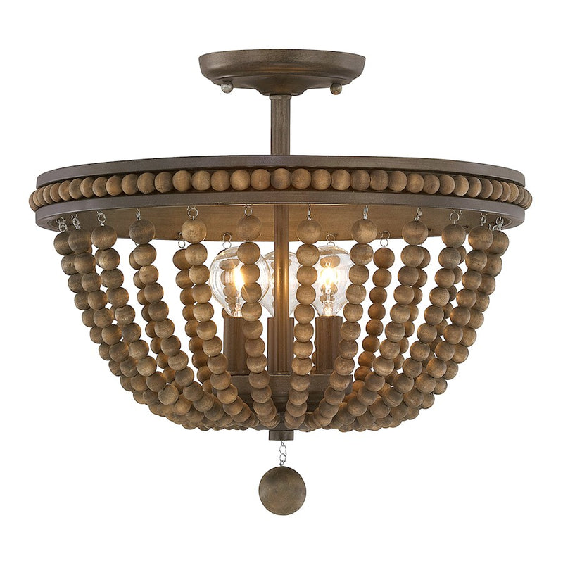 Austin Allen & Co. Handley 3-Light Semi-Flush, Tobacco