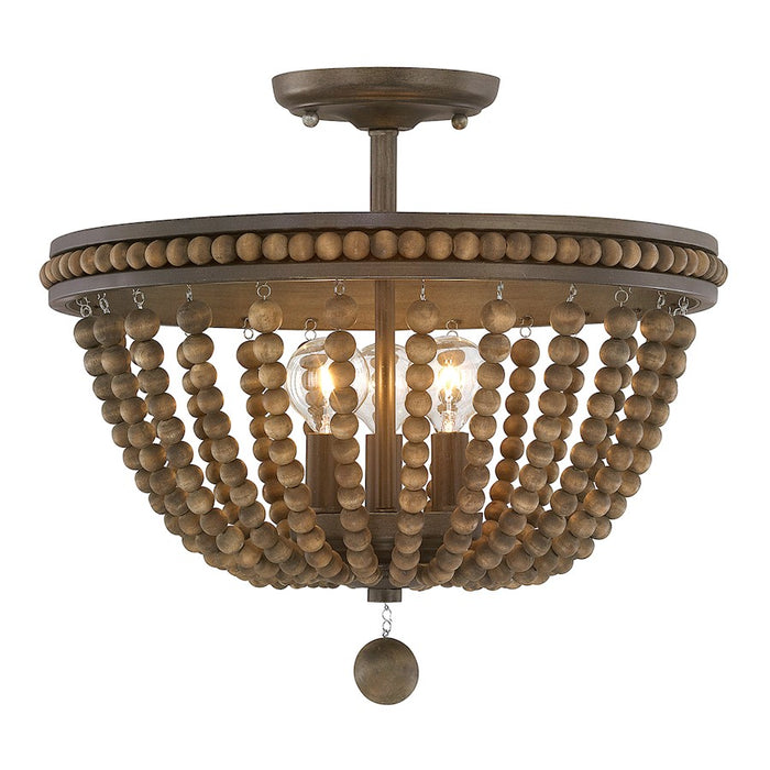 Austin Allen & Co. Handley 3-Light Semi-Flush, Tobacco