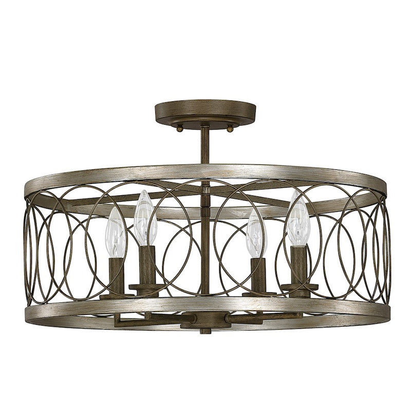 Austin Allen & Co. Madeline 4-Light Semi-Flush, Brushed Silver/Bronze