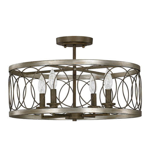 Austin Allen & Co. Madeline 4-Light Semi-Flush, Brushed Silver/Bronze